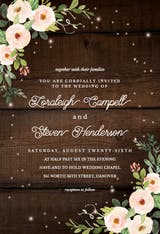 Sparkling rustic floral - Wedding Invitation